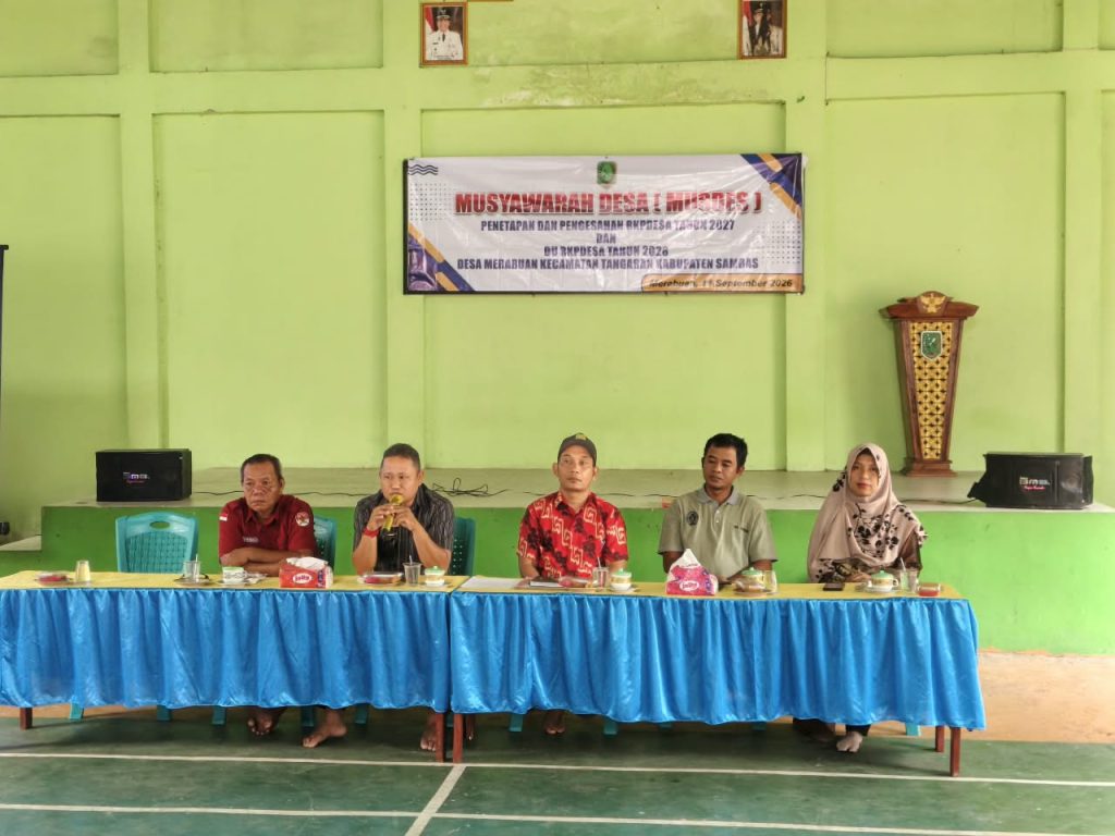 Pemerintah Desa Merabuan melaksanakan Musyawarah Desa (Musdes) Penetapan Rencana Kerja Pemerintah Desa (RKPDes) Tahun 2027, Jum'at (11/9).
