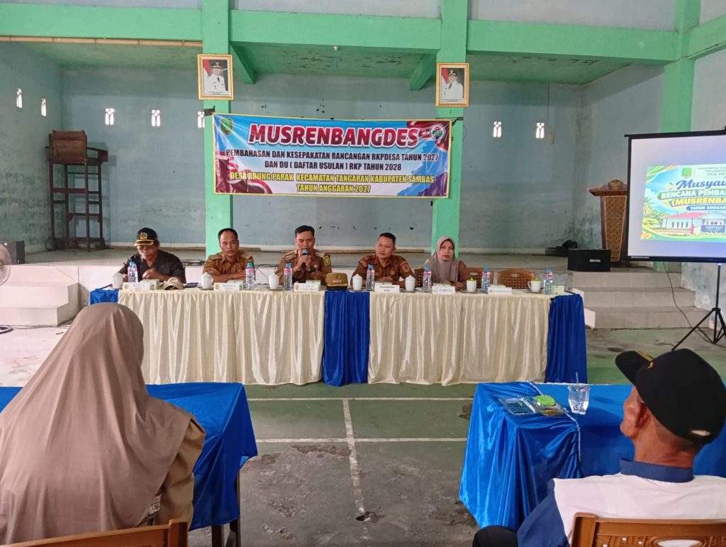 Pemerintah Desa Arung Parak melaksanakan Musyawarah Perencanaan Pembangunan Desa (Musrenbang Desa) dalam rangka pembahasan dan penetapan Rencana Kerja Pemerintah Desa (RKPDes) Tahun Anggaran 2027